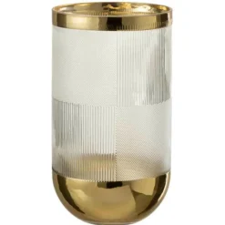PARIS PRIX - Vase design "sucomba" 27cm transparent & or