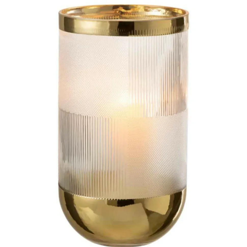 PARIS PRIX - Vase design "sucomba" 27cm transparent & or