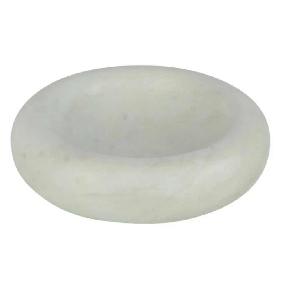 PARIS PRIX - Vide-poche en marbre "puglia" 25cm blanc