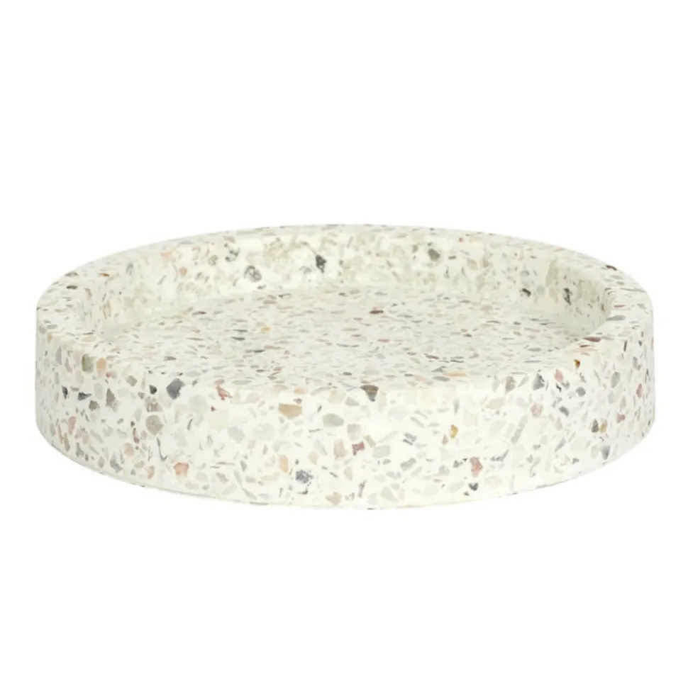 PARIS PRIX - Vide-poche en ciment "terrazzo" 12m blanc