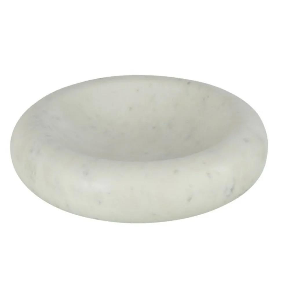 PARIS PRIX - Vide-poche en marbre "puglia" 29cm blanc