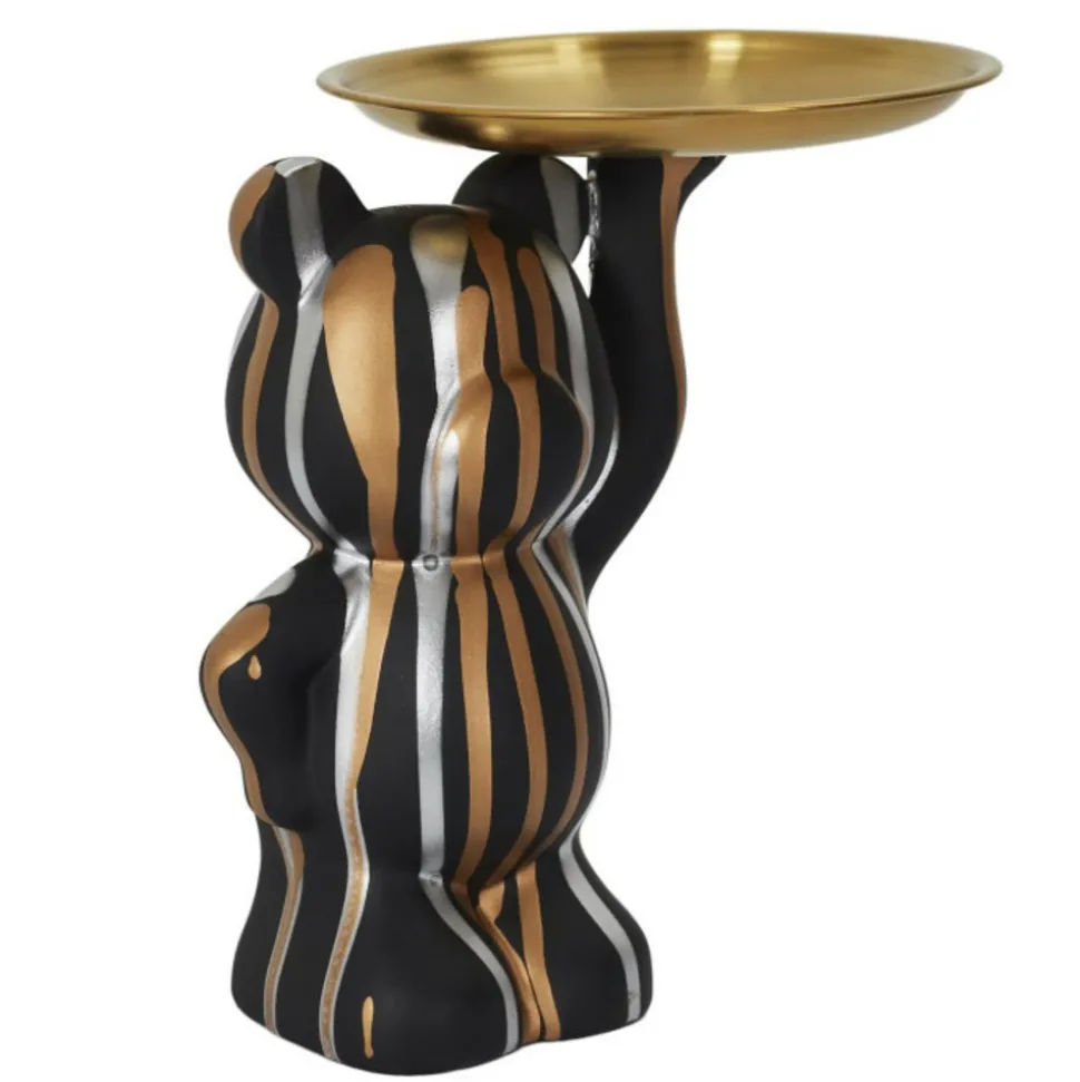 PARIS PRIX - Vide-poche statue "ourson" 23cm noir