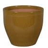 PASSION FOR POTTERY - Pot de fleurs Corsica 01F, grès émaillé, coloris beige - D.38xH.34cm