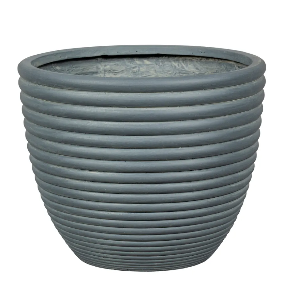 PASSION FOR POTTERY - Pot Regina avec relief 04 gris foncé - D.30xH.25cm