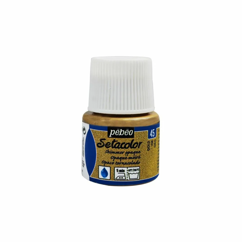 PÉBÉO - Peinture textile setacolor opaque effet métallique - or - 45 ml