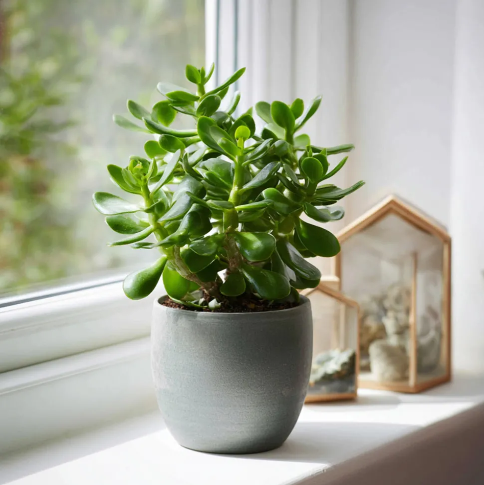PLANT IN A BOX - Arbre à jade - lot 2 - crassula ovata - hauteur 15-25cm - ø12cm