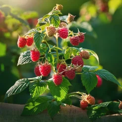 PLANT IN A BOX - Framboisier - set de 2 - rubus idaeus 'malling promise' - h50-60cm - ⌀15cm