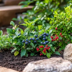 PLANT IN A BOX - Mélange de plantes fruitières - set de 3 - lycium, vaccinium - h25-40cm - ⌀9cm