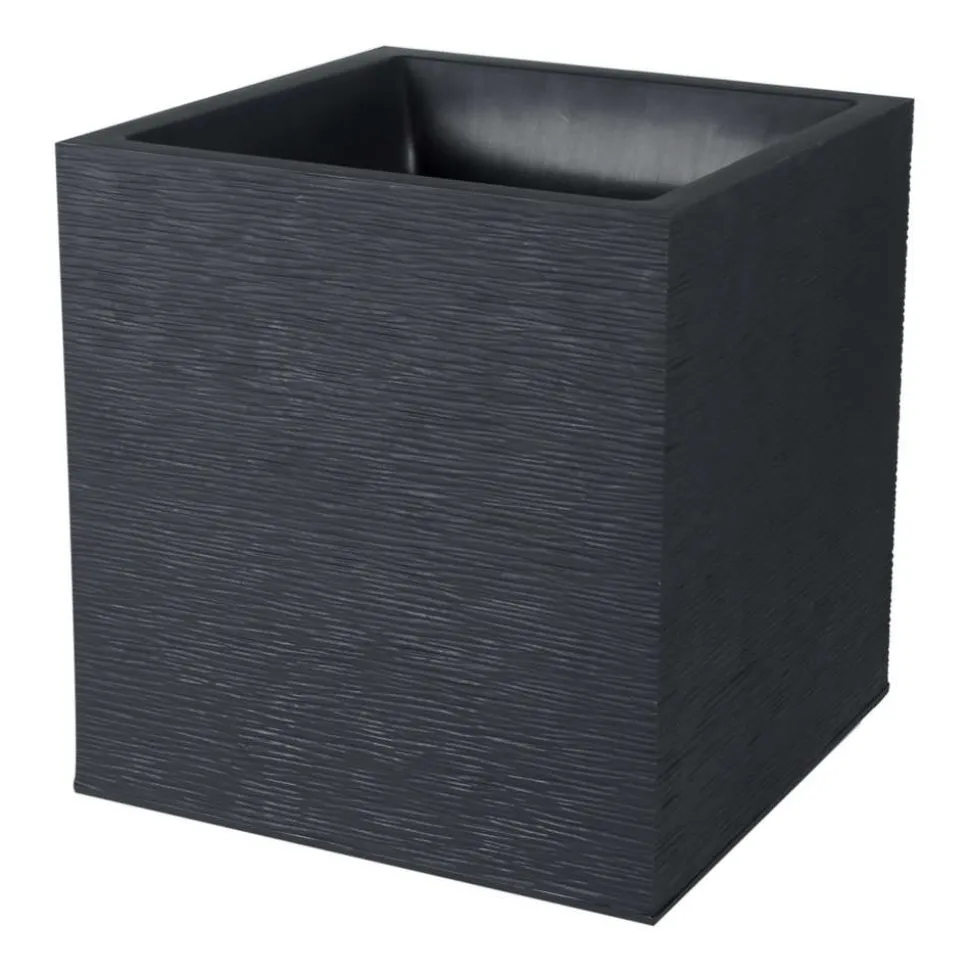 POETIC - Bac carré Graphit en polypropylène, anthracite L. 39,5 x H. 43,5 cm