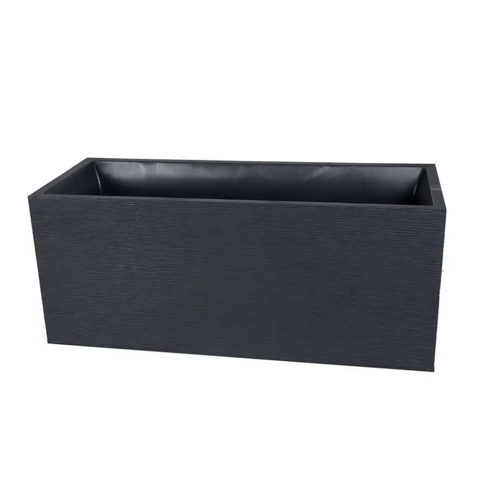 POETIC - Jardinière graphit en plastique gris anthracite - 99,5x39x43 cm