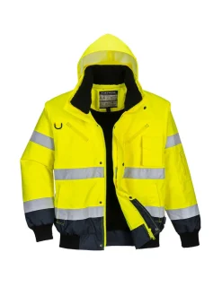 PORTWEST - Blouson haute-visibilité bicolore couleur : jaune/marine taille xl - portwest