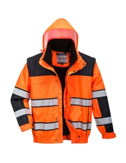 PORTWEST - Blouson hivis 3 en 1 couleur : orange/noir taille l - portwest