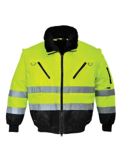 PORTWEST - Blouson pilote 3 en 1 haute visibilité couleur : jaune/noir taille l - portwest
