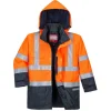 PORTWEST - Parka hv bizflame rain multi-risques couleur : orange/marine taille xl - portwest