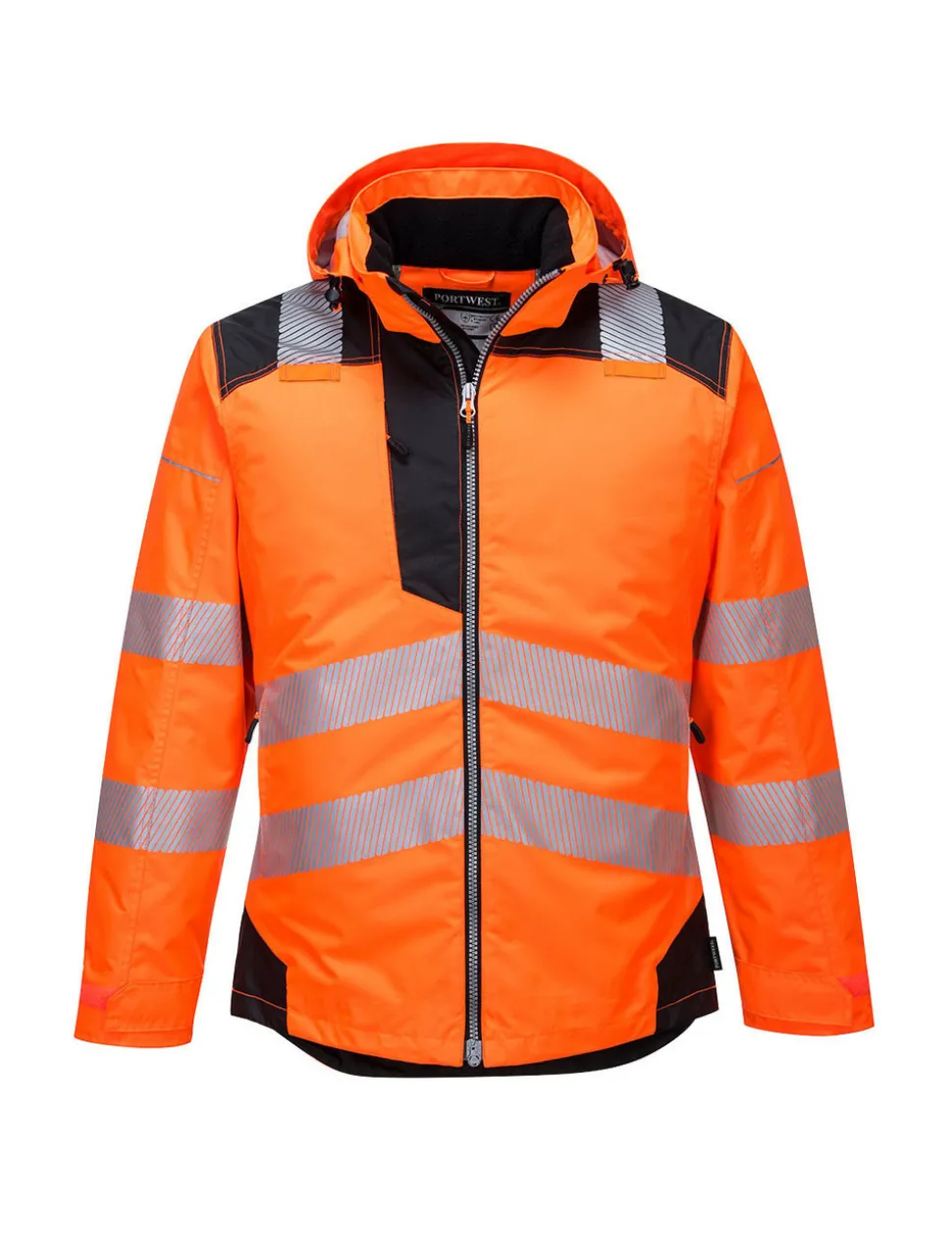 PORTWEST - Parka hv pw3 couleur : orange/noir taille m - portwest