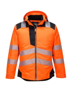 PORTWEST - Parka hv pw3 couleur : orange/noir taille 4xl - portwest