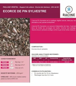 RACINE - Paillage écorce de pin sylvestre 20/40mm, big bag 1m3 - pro67