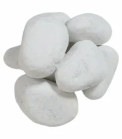 RACINE - Paillage minéral galet marbre blanc carrare 40-60mm, sac 25 kg - f-pai011