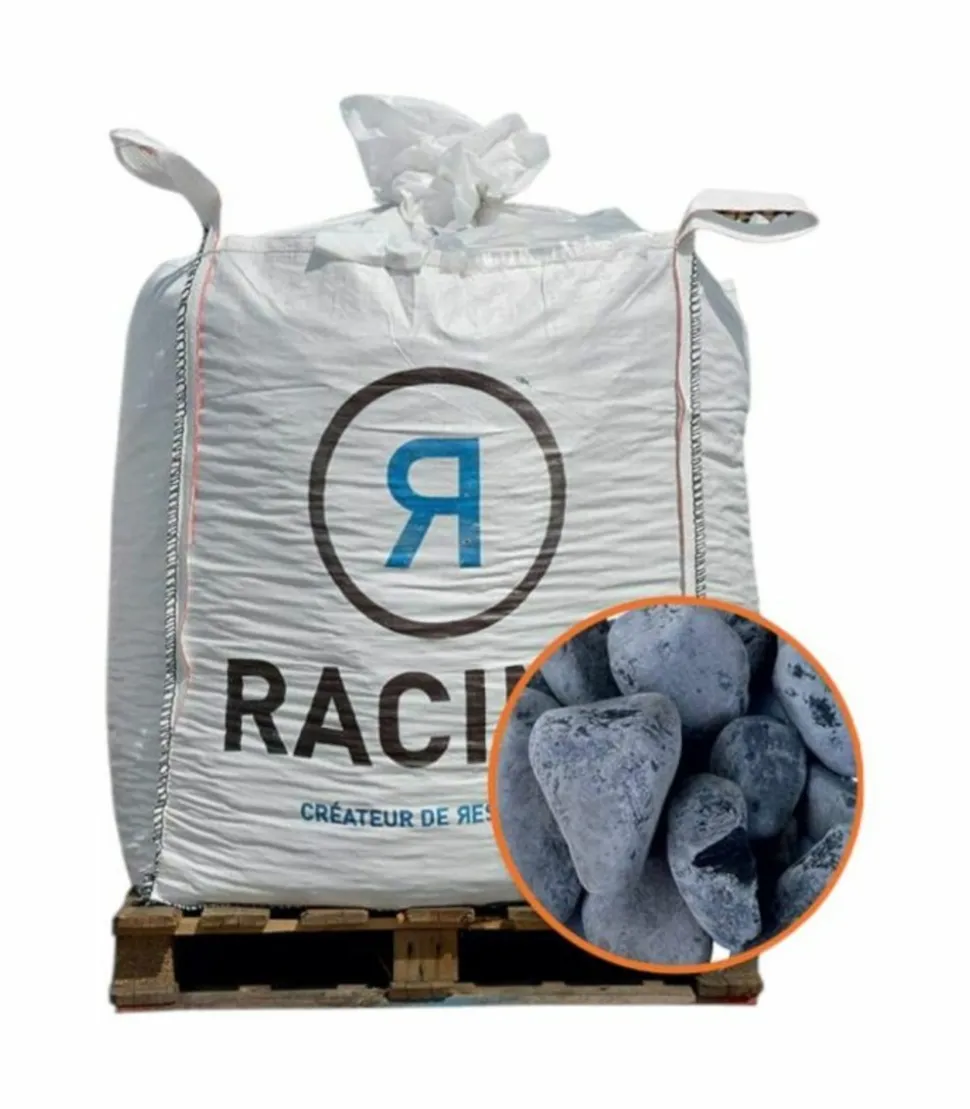RACINE - Paillage minéral galet marbre noir 40-60mm, big bag 500 kg - f-pai016