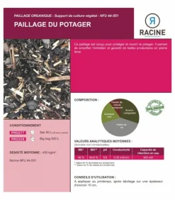 RACINE - Paillage organique du potager 100% naturel, sac 50 l - pro217-50l