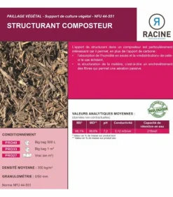 RACINE - Structurant composteur, big bag de 500 l - aération et absorption de l'humidité - pro40