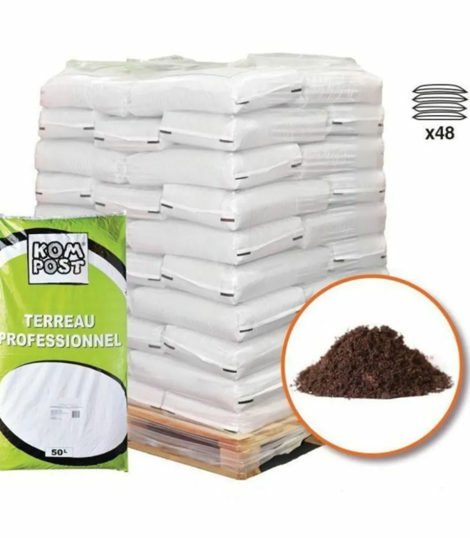 RACINE - Terreau engrais fleurissement 48 sacs 50 l plantes vivaces et annuelles