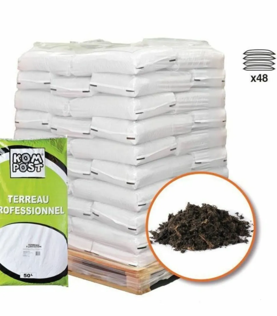 RACINE - Terreau plantation enrichi en tourbe 48 sacs 50 litres