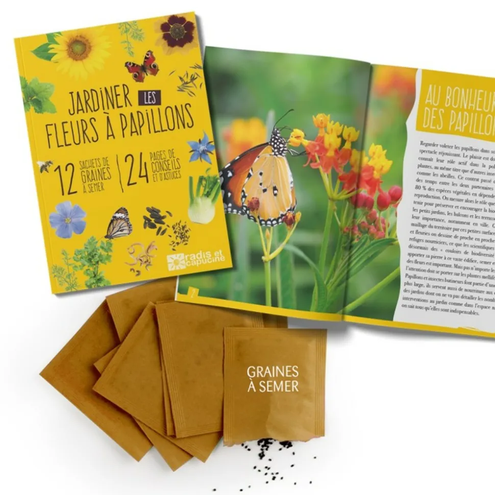 RADIS ET CAPUCINE - Coffret graines de fleurs à papillons