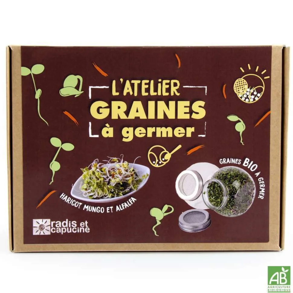 RADIS ET CAPUCINE - L'atelier graines à germer coffret 50 gr