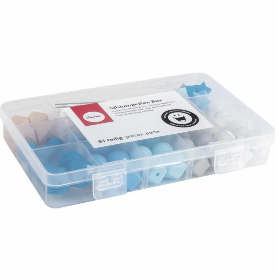 RAYHER - Coffret de perles en silicone - bleu