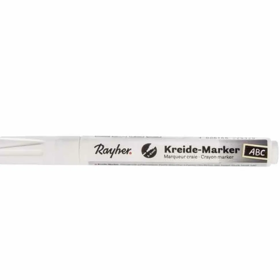 RAYHER - Marqueur craie à pointe biseautée 2-6 mm - blanc vif