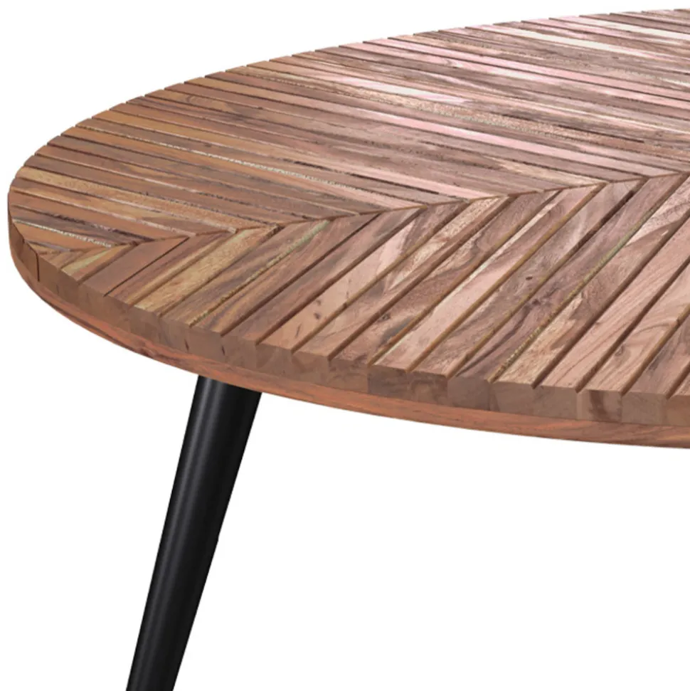 RENDEZ-VOUS DÉCO - Ella - table basse ronde en bois d'acacia d80 cm