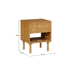 RENDEZ-VOUS DÉCO - Inès - table de chevet en bois d'hévéa massif 1 tiroir