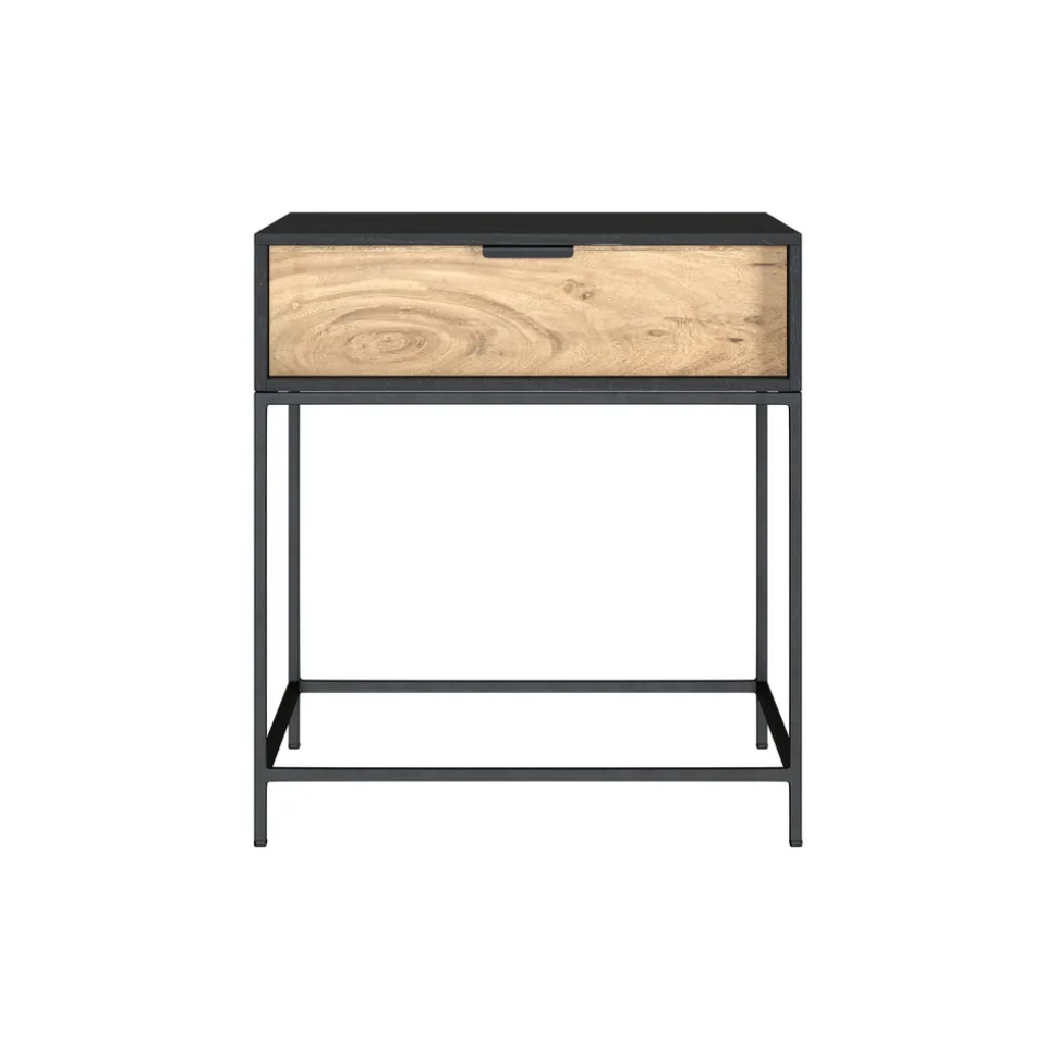 RENDEZ-VOUS DÉCO - Jakson - table de chevet 1 tiroir en bois d'acacia et métal noir