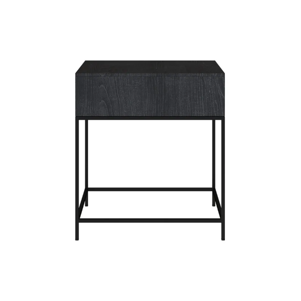 RENDEZ-VOUS DÉCO - Jakson - table de chevet 1 tiroir en bois d'acacia et métal noir