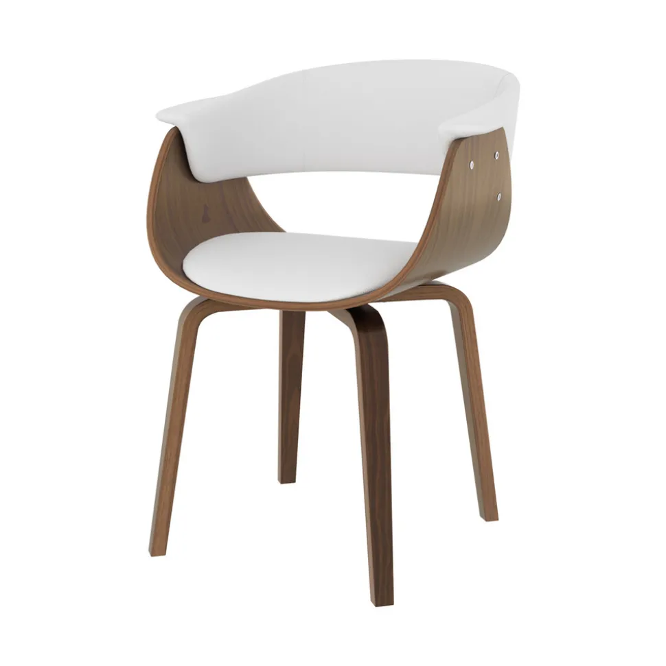 RENDEZ-VOUS DÉCO - Piada - chaise en cuir synthétique blanc