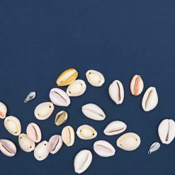 RICO DESIGN - 6 perles - coquillages or - 2 perforations