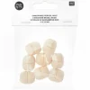 RICO DESIGN - 8 perles rondes fantaisie - bois nature - 22 mm