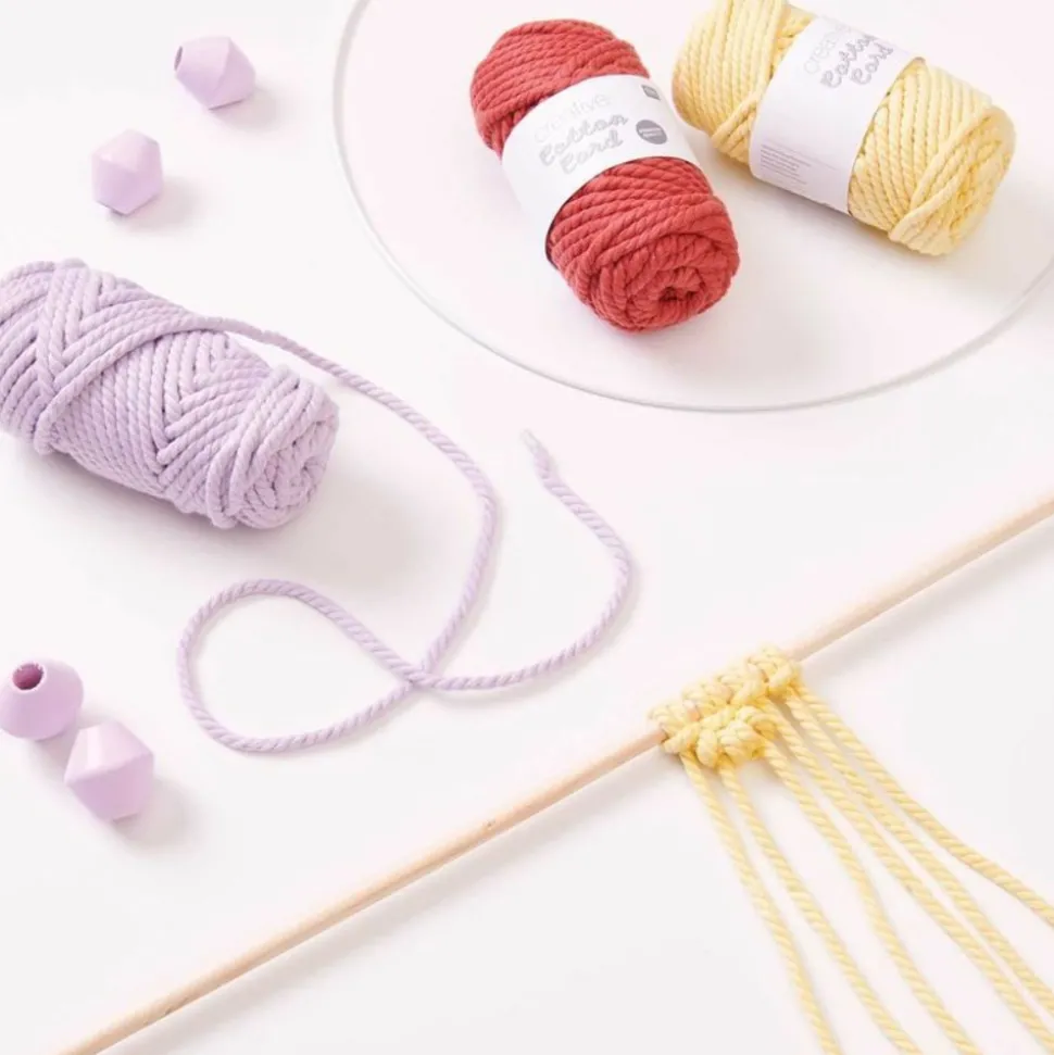 RICO DESIGN - 4 perles toupies pour macramé - bois lilas - 30 mm