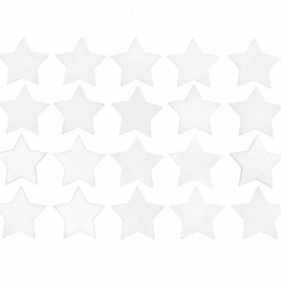 RICO DESIGN - 20 étoiles en bois blanc petit 30 mm