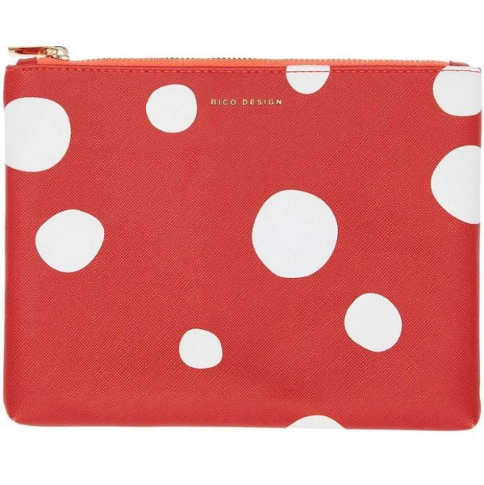 RICO DESIGN - Étui shrooom taille l rouge à pois - design amanite tue-mouches