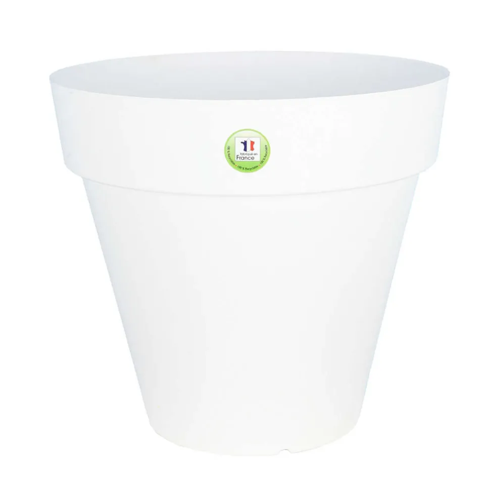 RIVIERA - Bac Soleilla rond en polypropylène 100% recyclable Blanc H.26,5 Ø.30cm