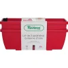 RIVIERA - Lot 2 Jardinières Eva 57 Rouge en polypropylène 100% recyclable