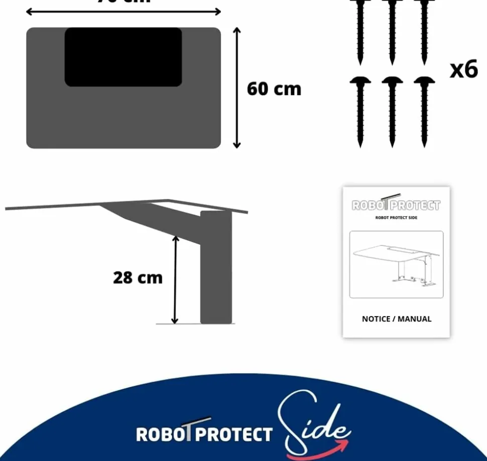ROBOT PROTECT - Abri robot tondeuse multimarque ROBOT PROTECT Side 60 x 70 x 28 cm | Résistant aux intempéries Protection UV | Made in Europe