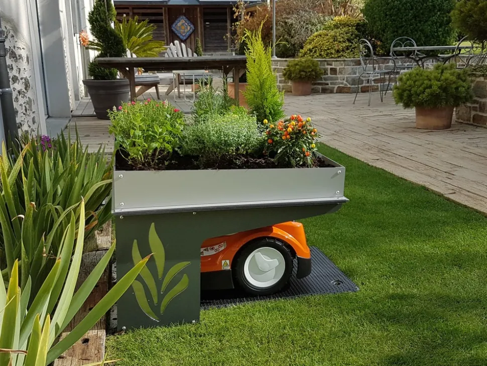 ROBOT PROTECT - Abri Robot Tondeuse Life Jardinière 2 en 1 multimarque 73,5 x 59 x 40 cm | Résistant aux intempéries Protection UV | Made in Europe