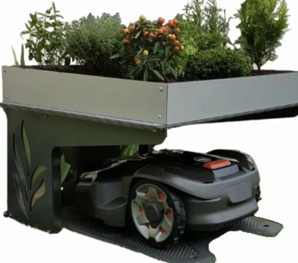 ROBOT PROTECT - Abri Robot Tondeuse Life Jardinière 2 en 1 multimarque 73,5 x 59 x 40 cm | Résistant aux intempéries Protection UV | Made in Europe