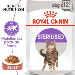 ROYAL CANIN - Bouchées sauce chat stérilisé de 1 à 7 ans Sterilised 12x85g