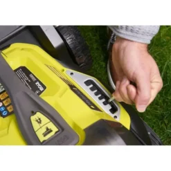 RYOBI - Tondeuse a gazon - poussée hybride 36v (alimentation par 2 batteries one+™) - coupe 37 cm + 2 batteries 5 ah & charg. - ry