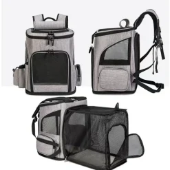 Sac à dos pour chat mcboson gris - extensible, grande capacité, pliable