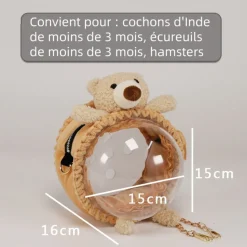 Sac de voyage avec housse pour écureuil, chinchilla, hamster, lapin nain, cochon d'inde et lapin - mcboson